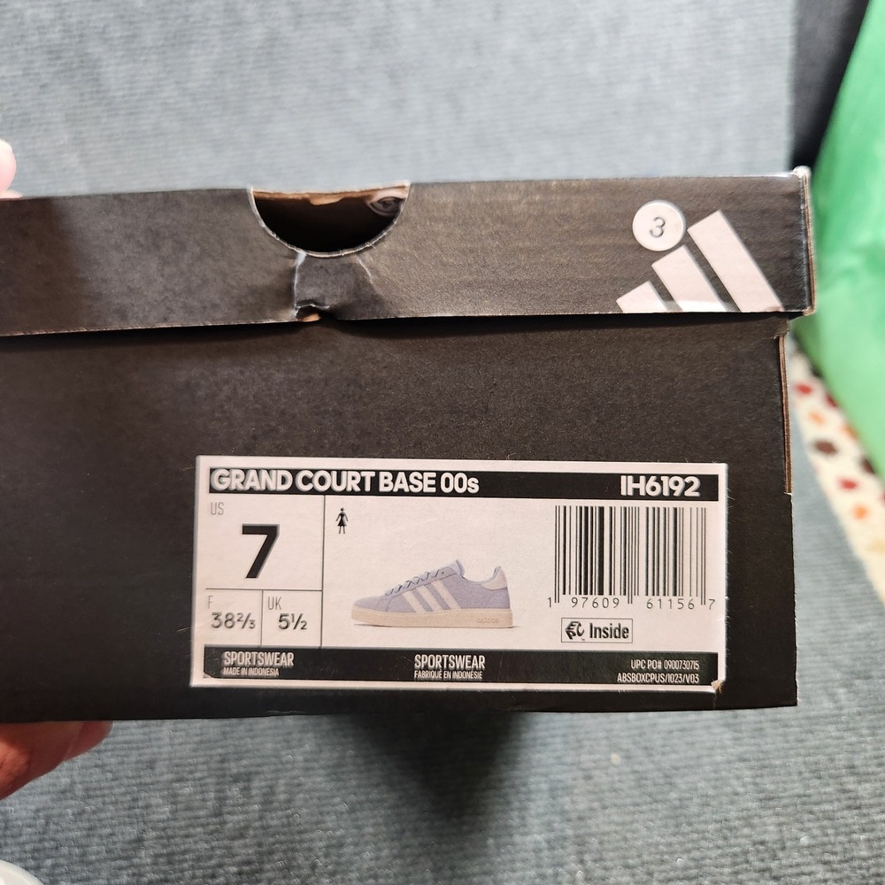 Adidas Shoes Womens‎ 7 Grand Court Base 00s Blue White Casual Trainers Sneakers - Picture 7 of 8